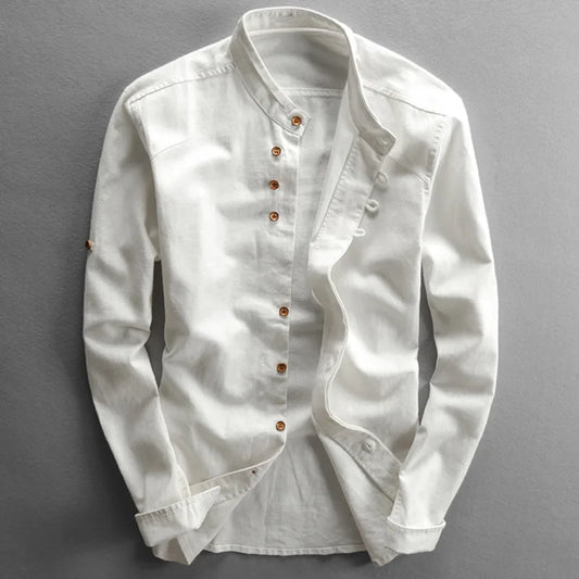 Japan Style Mens Linen Cotton Shirt