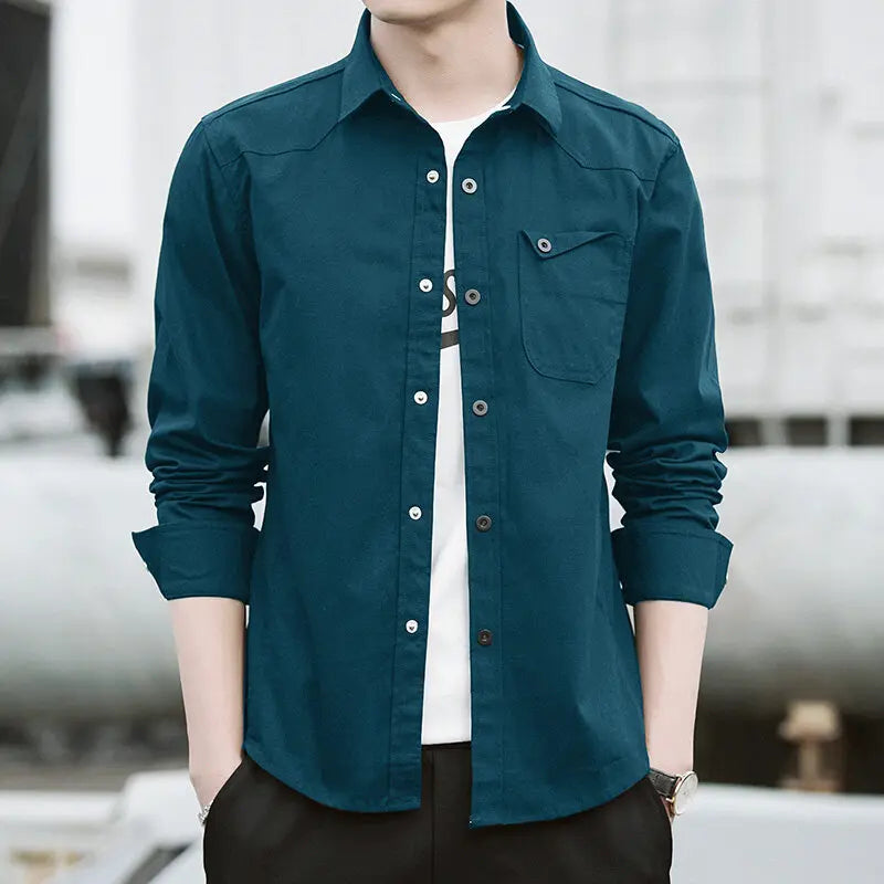 Korean Trend Handsome Versatile Military Coat Shirt Men